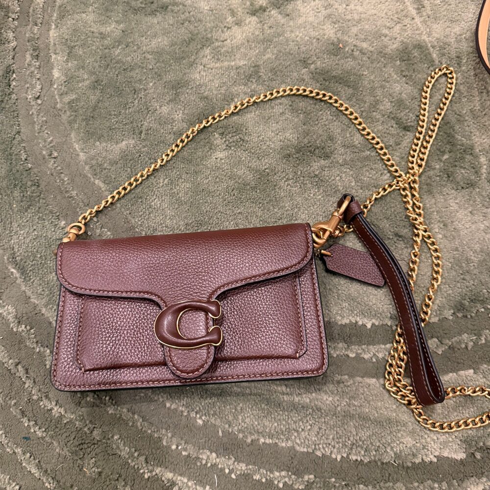 Coach Tabby Chain Clutch/Wristlet in Maple